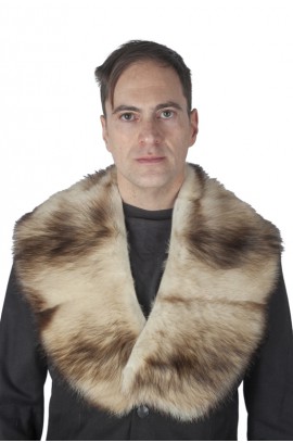 Polecat fur collar, cream- unisex